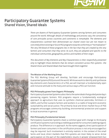 Shared Visions, Shared Ideals: PGS concept document