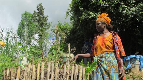 A female farmer and her small farm 