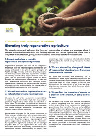 Page 1 of the statement on elevating truly regenerative agriculture 